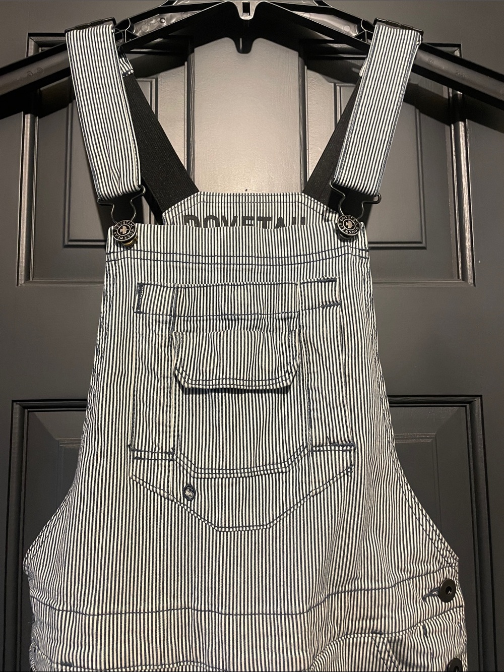 Dovetail Railroad Striped Denim Overalls - Picture 2 of 6
